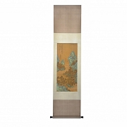 Chinese painting “Village Among Clouds and Hills,” signed Wang Hui