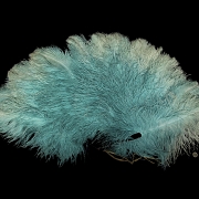 Feather fan with black ribs, 20th century