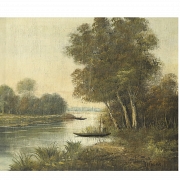 Delorme (19th-20th century) ‘Boats on the river’