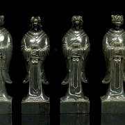 Doce sellos de jade verde espinaca