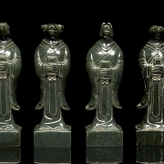 Doce sellos de jade verde espinaca
