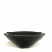 Cuenco de gres con vidriado negro 