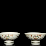 Pareja de cuencos de porcelana 