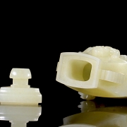 Jarrón de jade blanco de Hetian 