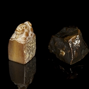 Dos figuras de piedra tallada, s.XX