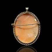 Broche de oro amarillo de 9 k con camafeo 
