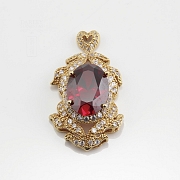 Aderezo de Fallera rojo Rubí y dorado - 9