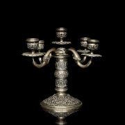 Chiseled silver candlestick, 20th century
