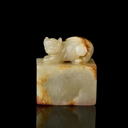 Carved jade seal ‘Auspicious Beast’, Qing dynasty