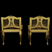 Pareja de sillas estilo Luis XV, s.XIX - 1