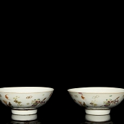 Pareja de cuencos de porcelana 