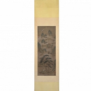 Chinese painting ‘Cranes and Pines’, signed Shen Quan