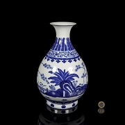 Jarrón Yuhuchun de porcelana en azul y blanco 