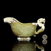 Vaso de libación de jade amarillo, dinastía Han del Oeste