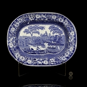 柳树纹“野玫瑰”托盘，斯塔福德郡，19世纪 - 5