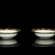Pareja de platos de porcelana