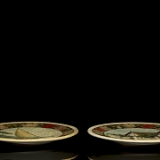 J. Genovés Cubells (20th century) ‘Pair of ceramic representations’, 1955