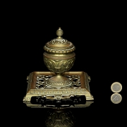 Escribanía de bronce estilo neobarroco, s.XX - 5