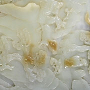 Panel de jade blanco y bronce dorado