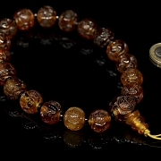 Pulsera de cuentas de ambar, dinastía Qing