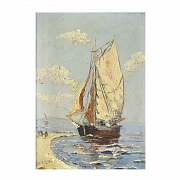 A. Dartois (20th century) ‘Pair of seascapes with boats’