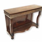 Empire console table with floral marquetry, 20th century