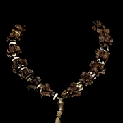 Pulsera tibetana de semillas y Dzi, dinastía Qing