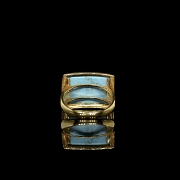 Anillo en oro amarillo de 18k y turquesa