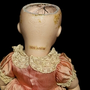 Muñeca de porcelana UNIS France, con sello