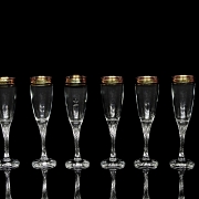 Juego de seis copas de cava, s.XX