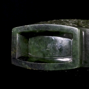 Spinach green jade vase ‘Eight Treasures’, Qing dynasty