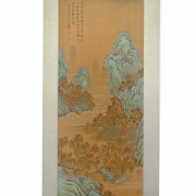 Chinese painting “Village Among Clouds and Hills,” signed Wang Hui