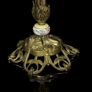 Candelabros de bronce y cerámica, segunda mitad s. XX