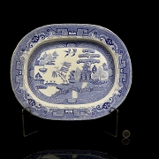 Willow Pattern tray by Samuel Barker & Son, 19th century