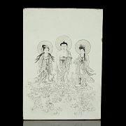 Ceramic panel ‘Encounter at the Lotus Pond’, 20th century - 6