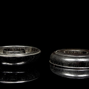 Caja de madera tallada, dinastía Qing
