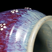 Ceramic vase with flambé glaze “Flowers,” marked Qianlong