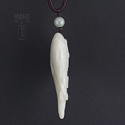 白玉双鱼吊坠 - 1