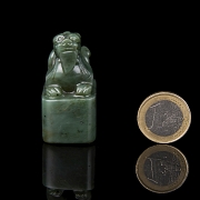 Green jade ‘Mythical Dragon’ seal, Qing dynasty