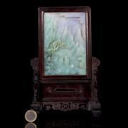 Panel de jadeíta con marco de madera