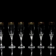 Juego de seis copas de cava, s.XX