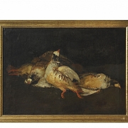 19th-20th century Spanish school ‘Still life with partridges’