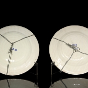 一对瓦伦西亚釉面陶瓷盘，20世纪 - 3