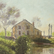 19th century French school ‘House by the River’ 1896