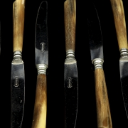 Juego de cuchillos con empuñadura de asta, s.XX