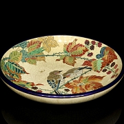 Longwy, glazed ceramic plate ‘Birds’, early 20th century