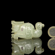 Figura de jade con turquesa 