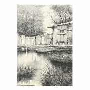 Rafael Garrich (1930–1994) ‘Courtyard facing the lake’