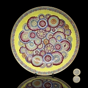 Fencai glazed porcelain plate ‘Flowers’, with Yongzheng mark - 6