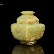 Recipiente con tapa de jade amarillo